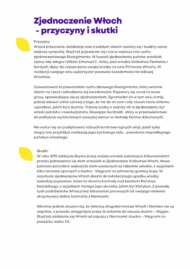 Know Zjednoczenie Włoch  - przyczyny i skutki thumbnail
