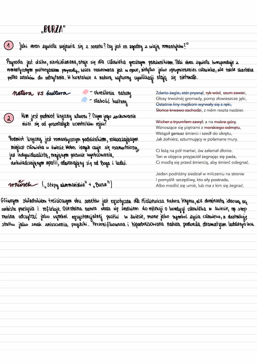 - Sonety Krymskie" w Jedźmy, nikt nie wota...". O romantycznym podróżowaniu
W "Sonetach krymskich" Adama Mickiewicza
PROBLEMATУКА
1) nastroj