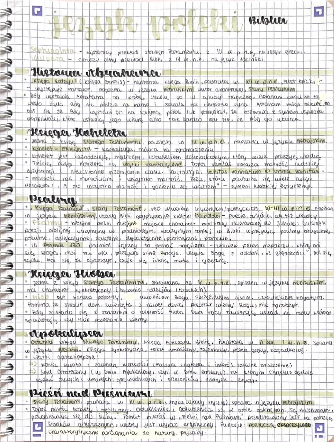 # Biblia

Septuaginta - mijnarszy przesiad starego Testamentu, z Ill wp.n.e, na język grecki.
DUTO - ARTWszy peny azekrach Biblii, & IV w.n.