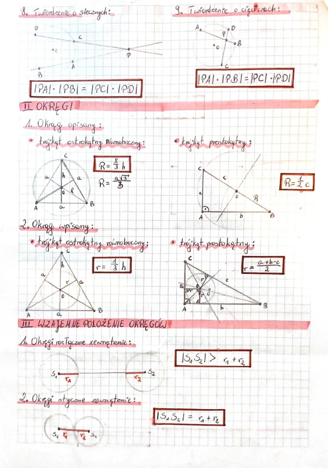 # GEOMERIA PLASKA-OKĘGI I KOLA-

I OGÓLNE

1. Symetralna odcinka-presta prestopudła do tego odcinka, dadąca yo na dure reúne części.
Punkt i