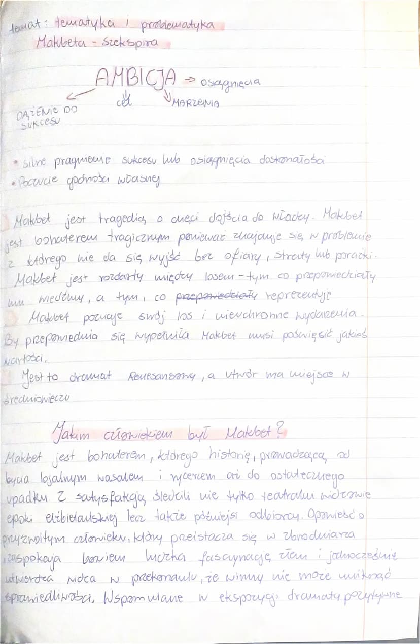 
<p>Makbet Szekspira to tragedia o chęci dojścia do władzy. Makbet jest bohaterem tragicznym, ponieważ znajduje się w problemie, z którego n