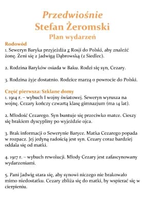 Know Przedwiośnie Stefan Żeromski Plan wydarzeń thumbnail