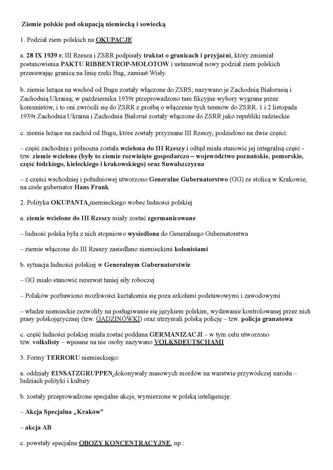  Ziemie polskie pod okupacją niemiecką i sowiecką