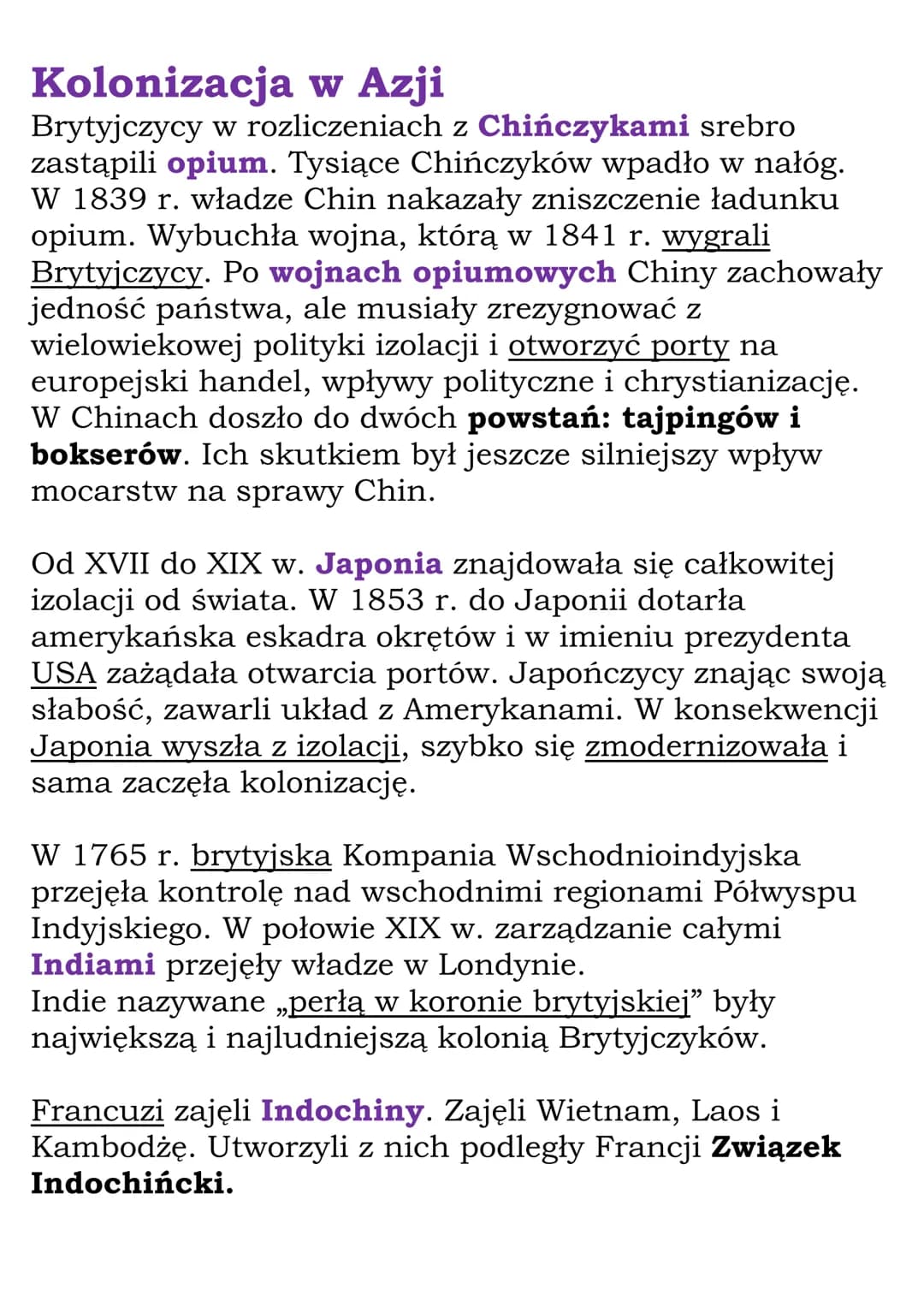 
<p><strong>Kolonializm</strong> to system podporządkowywania krajów o niższym poziomie rozwoju przez potężne państwa. <strong>Metropolia</s