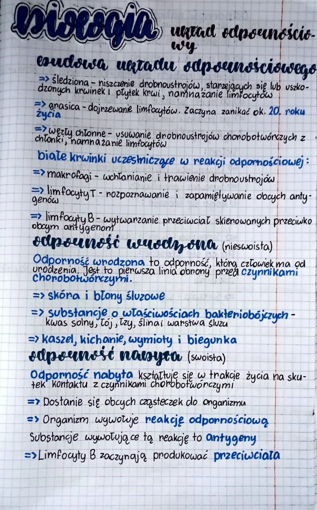 miologia ugrad odpornościo-
wy
esudowa untadu odpornościowego
=> śledziona - niszczenie drobnoustrojów, starzejących się lub uszko-
dzonych 
