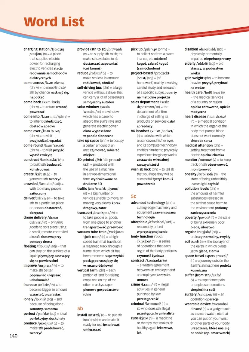 134
Word List
Unit 1-
In Character
1a
adventurous /adventfərǝs/
(adj) = risk-taking lubiący
przygodę, śmiały, odważny
arched /a:tft/ (adj) =