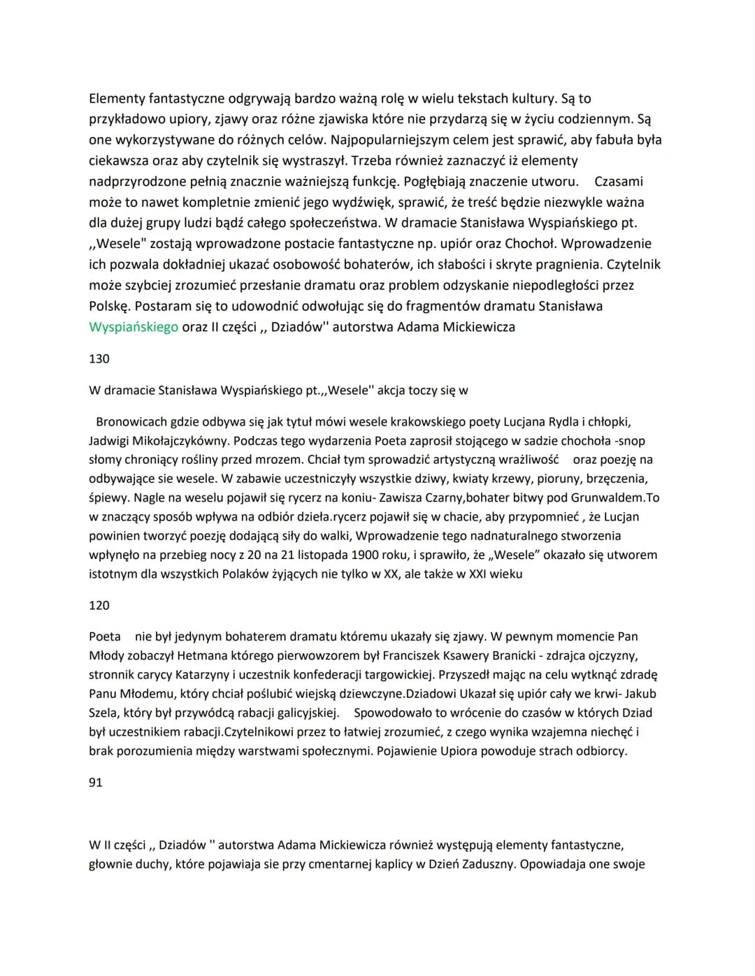 Elementy fantastyczne odgrywają bardzo ważną rolę w wielu tekstach kultury. Są to
przykładowo upiory, zjawy oraz różne zjawiska które nie pr