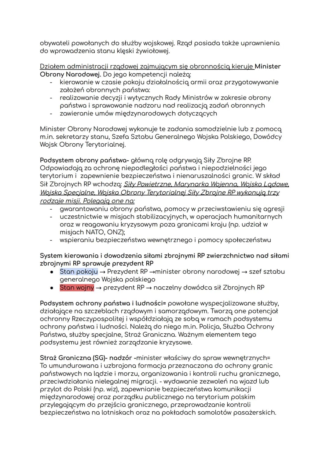 1.
Bezpieczenstwo panstwa
Bezpieczeństwo:
stan spokoju wynikający z braku zagrożeń i ryzyka utraty czegoś
cennego (np. zdrowia, dóbr materia