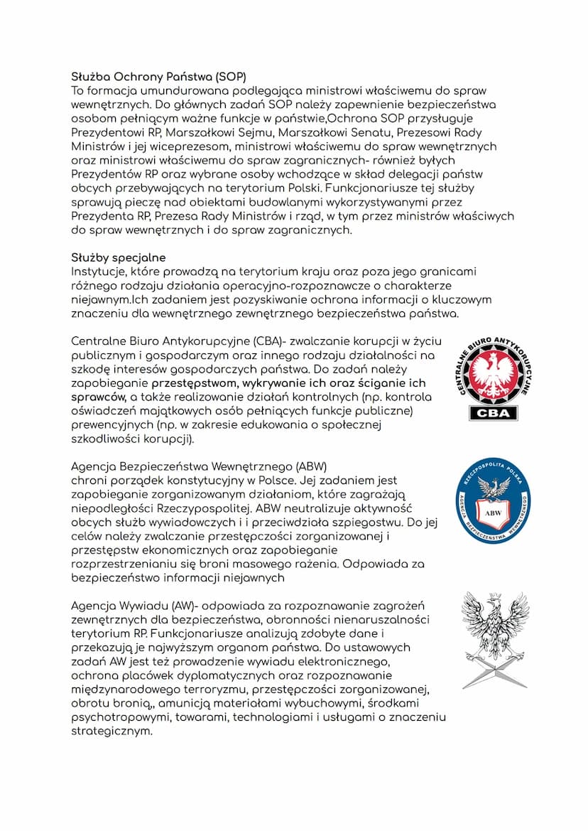 1.
Bezpieczenstwo panstwa
Bezpieczeństwo:
stan spokoju wynikający z braku zagrożeń i ryzyka utraty czegoś
cennego (np. zdrowia, dóbr materia