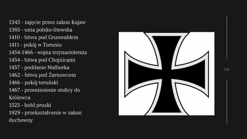 Zakon
krzyżacki
Aleksandra
Charchut
01 02
Jak powstał Zakon
Krzyżacki?
Początki działalności Krzyżaków
nie są jasne. Ostatnie badania
rzucaj