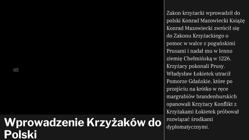 Zakon
krzyżacki
Aleksandra
Charchut
01 02
Jak powstał Zakon
Krzyżacki?
Początki działalności Krzyżaków
nie są jasne. Ostatnie badania
rzucaj