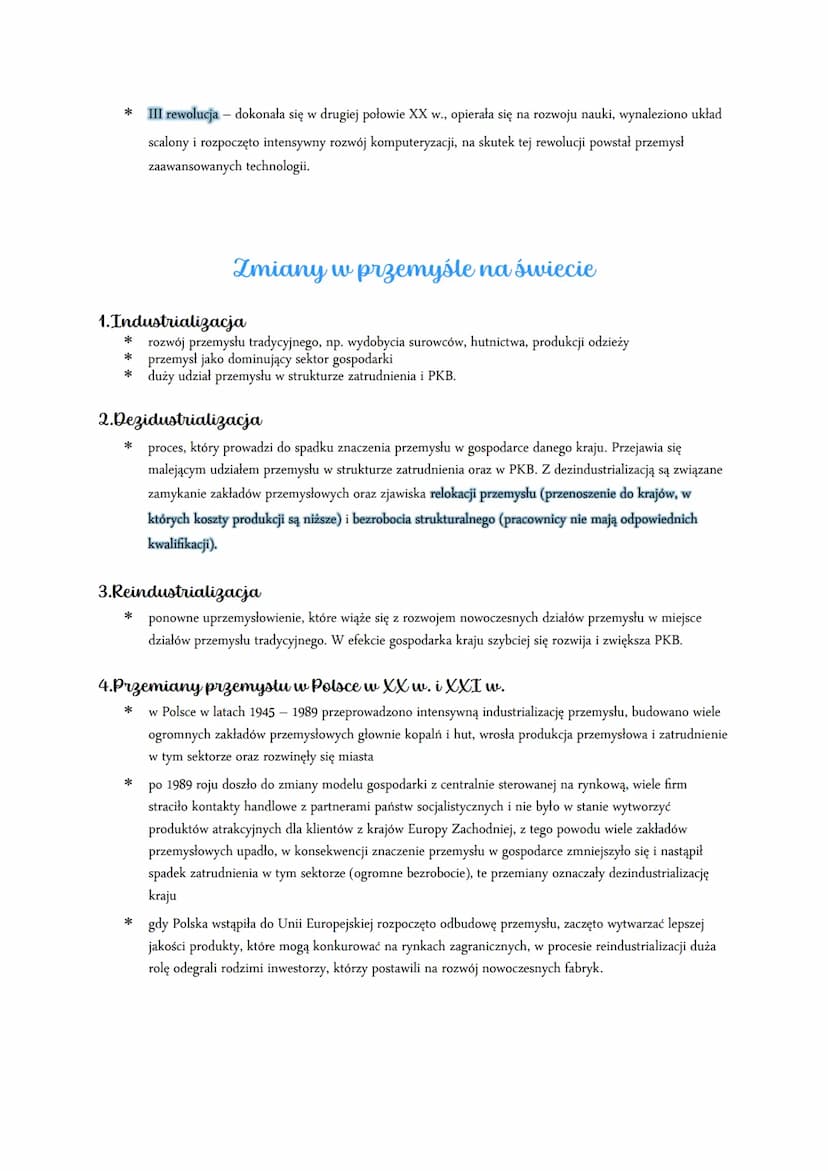 Przemysł
Czynniki lokalizacji przemysłu
1. Przemysł to sektor, który obejmuje szeroki zakres działalności gospodarczej człowieka. Czynniki, 