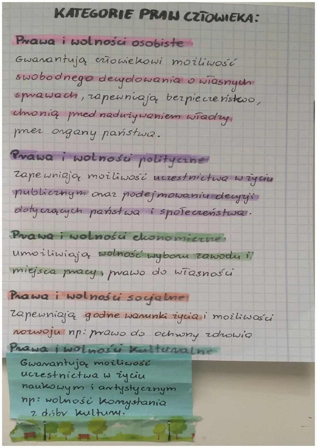 wos

Funkcje praw człowieka

Nakładają na parństwol
I obowiązek dbania o to,
aby prawa i wolności !
jednostki nie były
Chronią jednostkę

I 