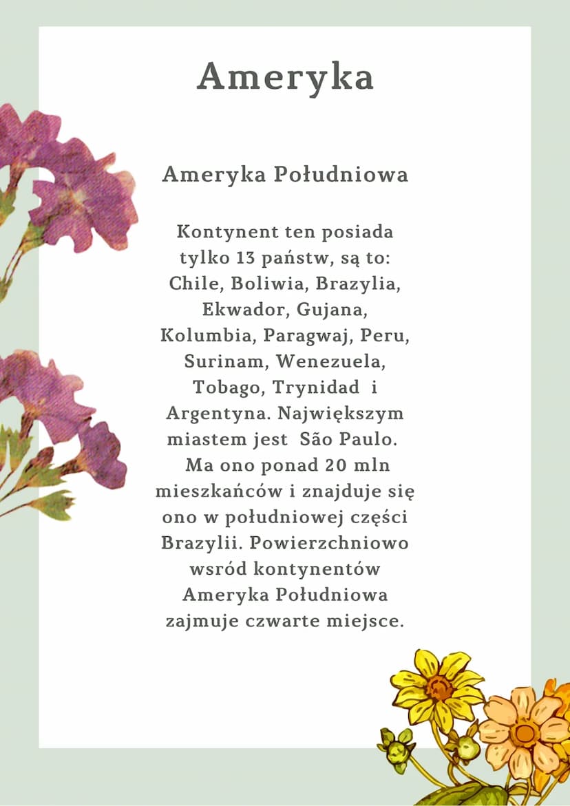 Ameryka
północna
półkula
zachodnia
Ameryka
półkula północna
Ameryka
południowa
łączy je
Przesmyk
Panamski (46km
szerokości)
Į
półkula
zachod