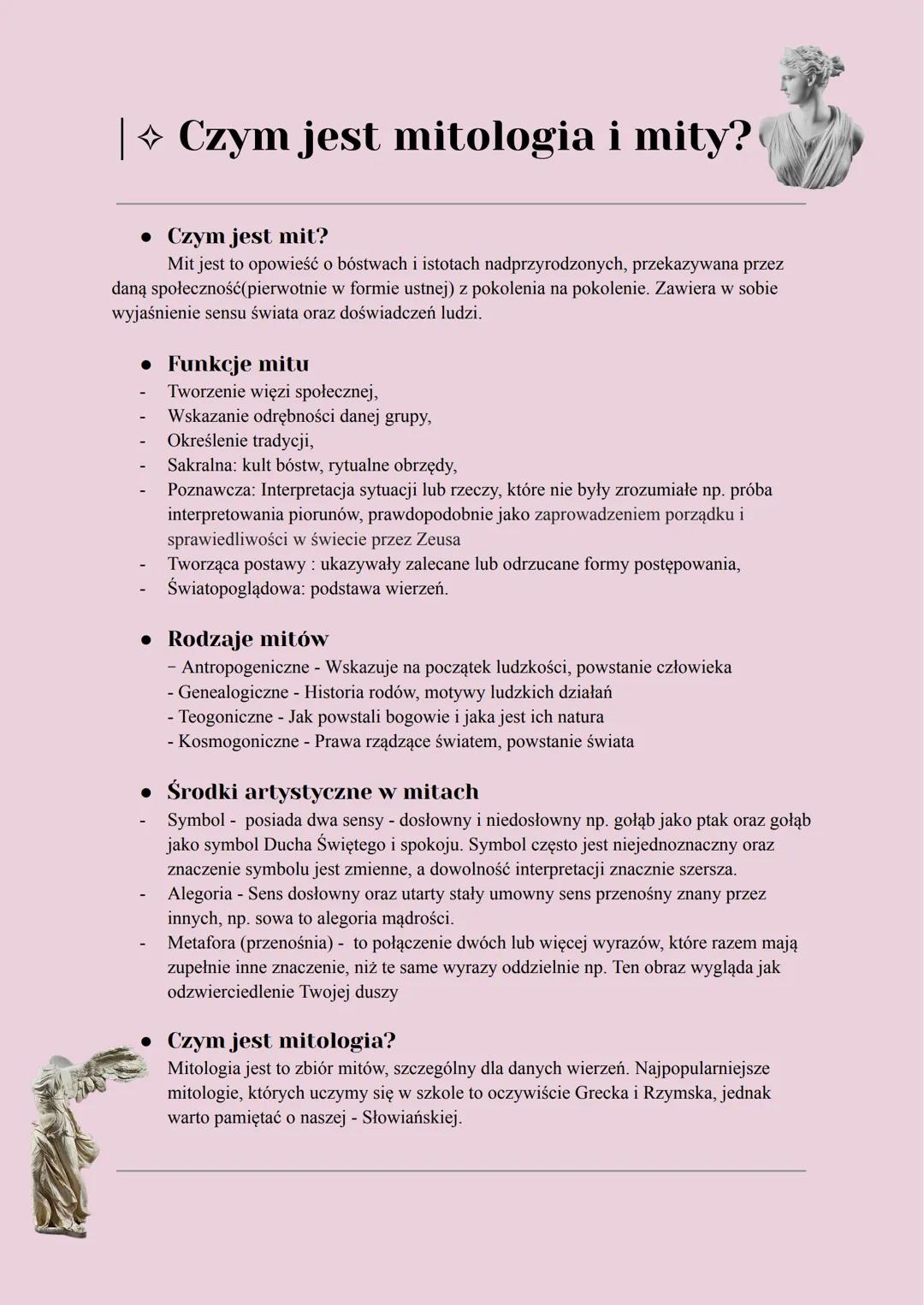 | Czym jest mitologia i mity?

• Czym jest mit?
Mit jest to opowieść o bóstwach i istotach nadprzyrodzonych, przekazywana przez
daną społecz