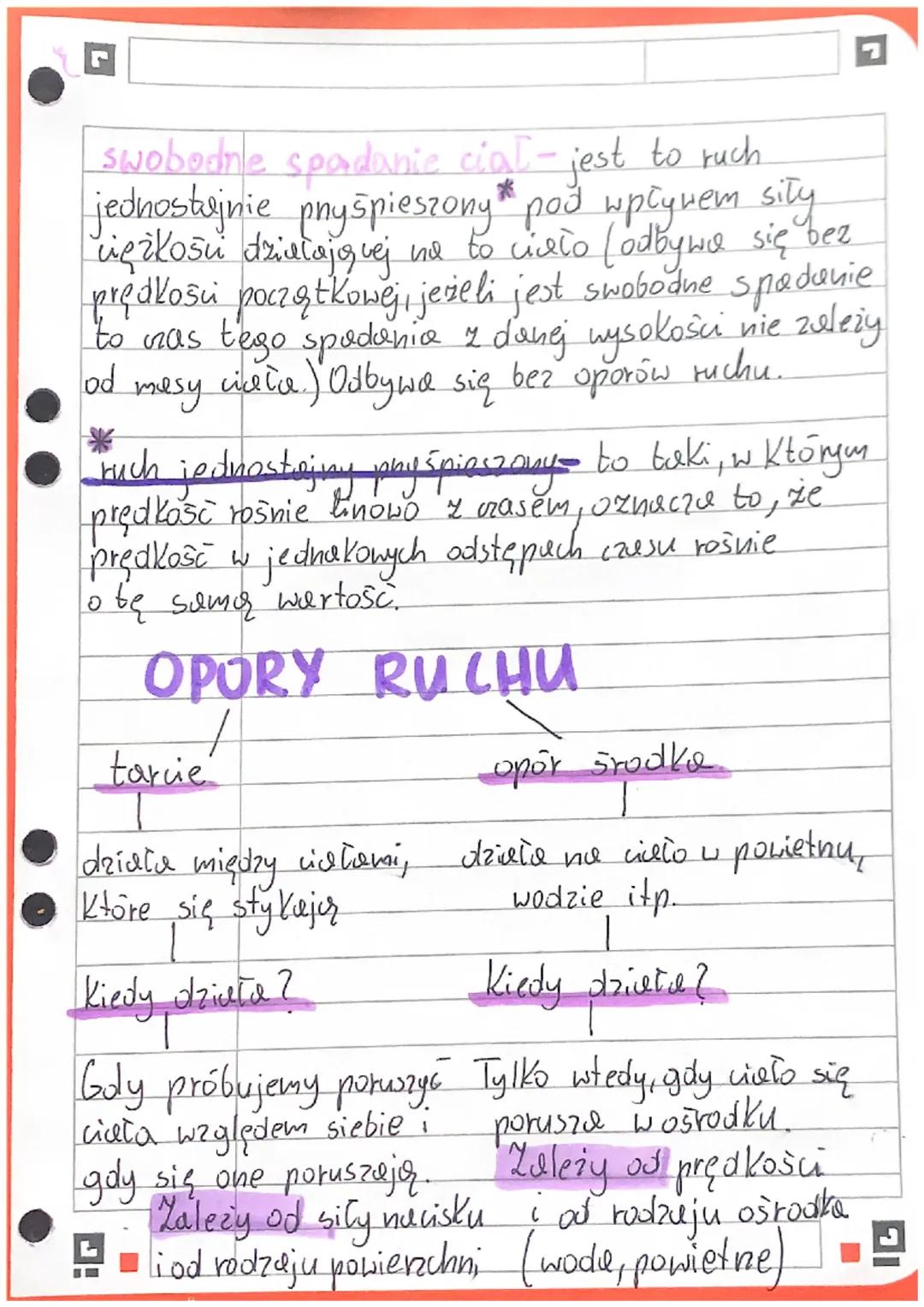 FIZYKA
Rozróżniamy tarcie statyczne (ciało w spoczynku)
i sitę Kinetyczną (ciato w ruchu)
Siłę Kinetyczną obliczamy ze wzoru:
"F₁ - f · FN
F