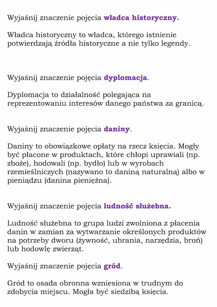 Mieszko I
(Dział Polska Piastów)
Fiszki
Wyjaśnij znaczenie pojęcia legenda.
Legenda to opowieść dotycząca życia bohaterów,
świętych bądź wyd