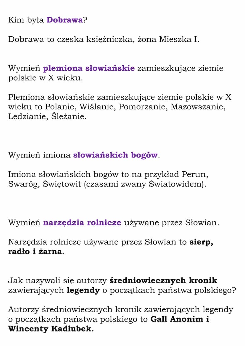 Mieszko I
(Dział Polska Piastów)
Fiszki
Wyjaśnij znaczenie pojęcia legenda.
Legenda to opowieść dotycząca życia bohaterów,
świętych bądź wyd