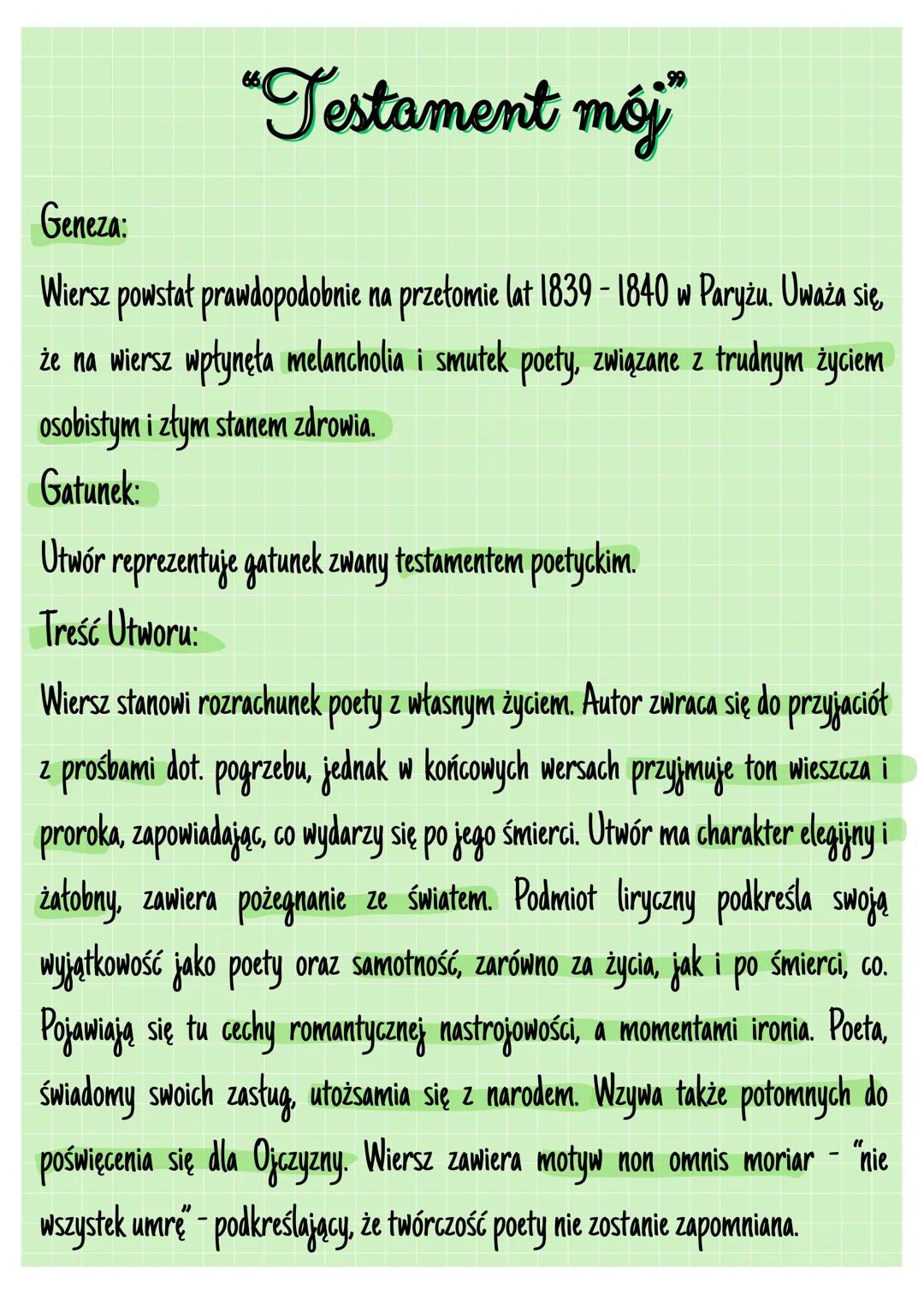 TWÓRCZOŚĆ JULIUSZA
SŁOWACKIEGO
Geneza:
66
"Grób Agamemnona"
Utwór ten został wydany w 1840 r. jako fragment nieukończonego poematu "Podróż
d