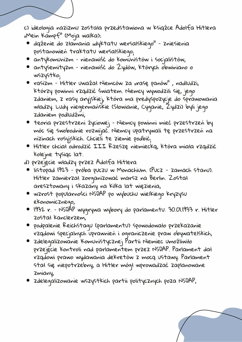 Narodziny faszyzmu
1. Faszyzm - ruch polityczny i ideologia rozwijające się w Europie po I
wojnie światowej. Faszyzm niósł ze sobą system rz