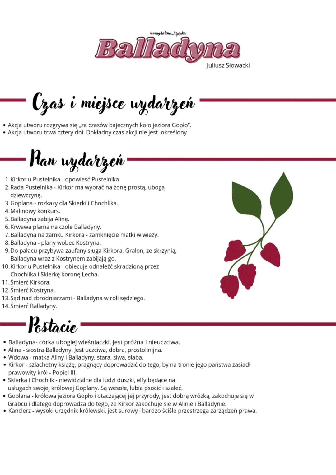 Geneza i gatunek
• GENEZA: Balladyna to tragedia, która została wydana w 1839 r. Pierwsze pomysły na jego treść pojawiły się
prawdopodobnie 