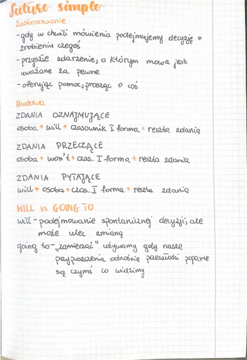 present simple
Zastosowanie
-regularne czynności, rutyny
-fakty ogólne, prawa natury
harmonogramy
Budowa
ZDANIA OZNAJMUJĄCE
osoba + przysłów
