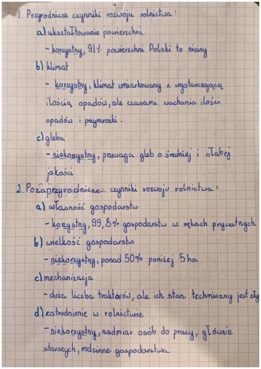 1. Przyrodnicze czynniki rozwoju volnictwa:
a) ukształtowanie powierzchni
- korzystny, 91% powierzchni Polski to nizing

b) klimat
- korzyst
