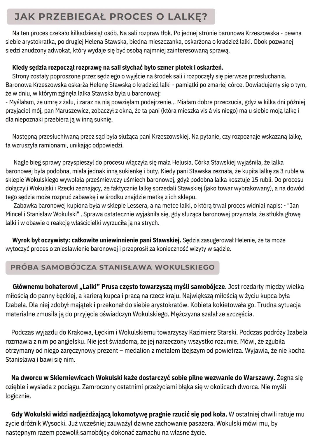 Lalka
BOLESŁAW
PRUS "Lalka"
BOLESŁAW PRUS
TROCHĘ O AUTORZE
Bolesław Prus, a właściwie Aleksander Głowacki, żył w latach 1847-1912.
Pochodził