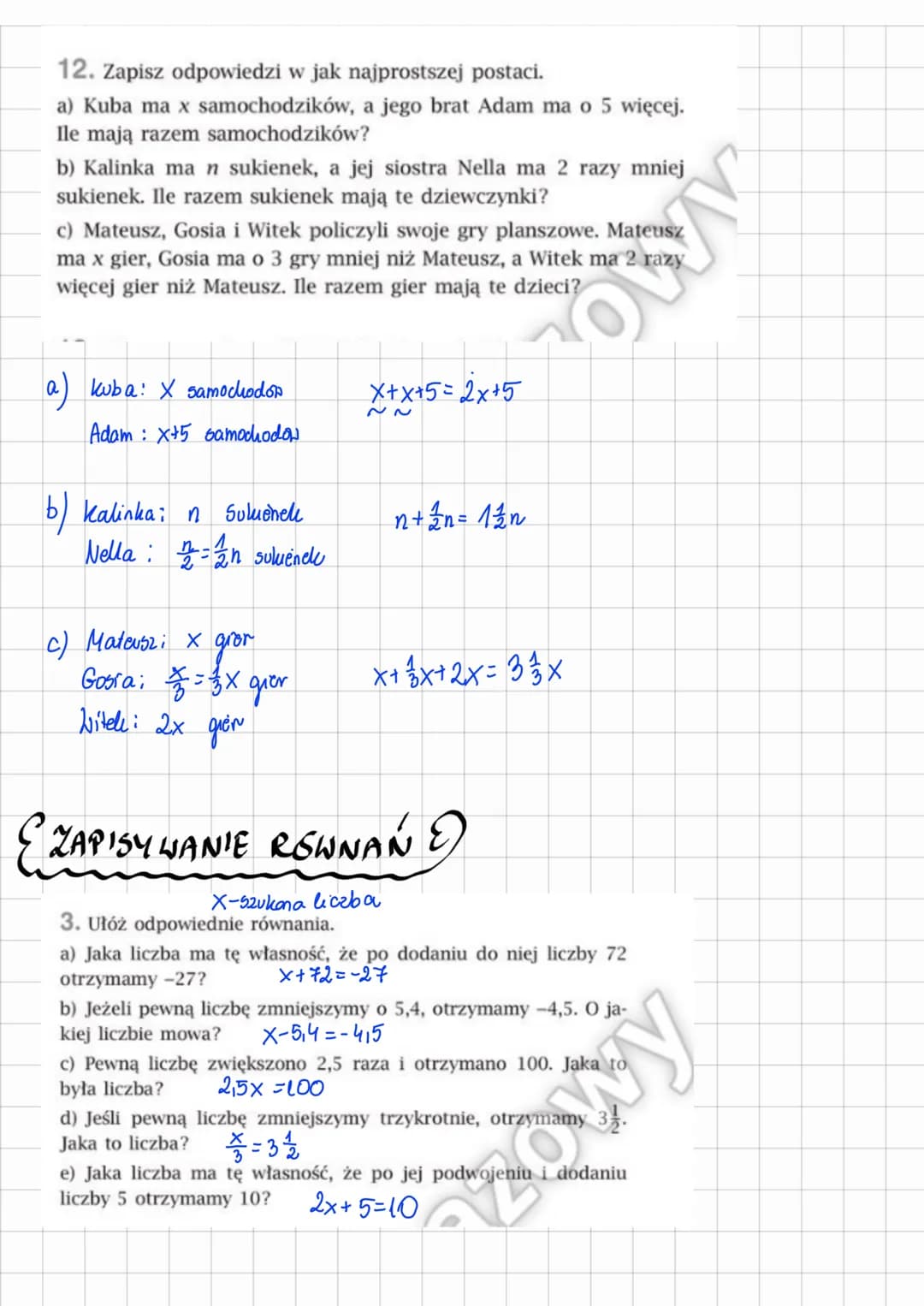 ROZNIĄZYNANIE RÓWNAŃ E
ROZWIĄZAĆ RÓWNANIE -2naczy znaleźć
to równania
Rozwiązując rownania
równania aby ostatecznie
Ⓒ
(3
X+2=6 -2
G
X+2-2=6-