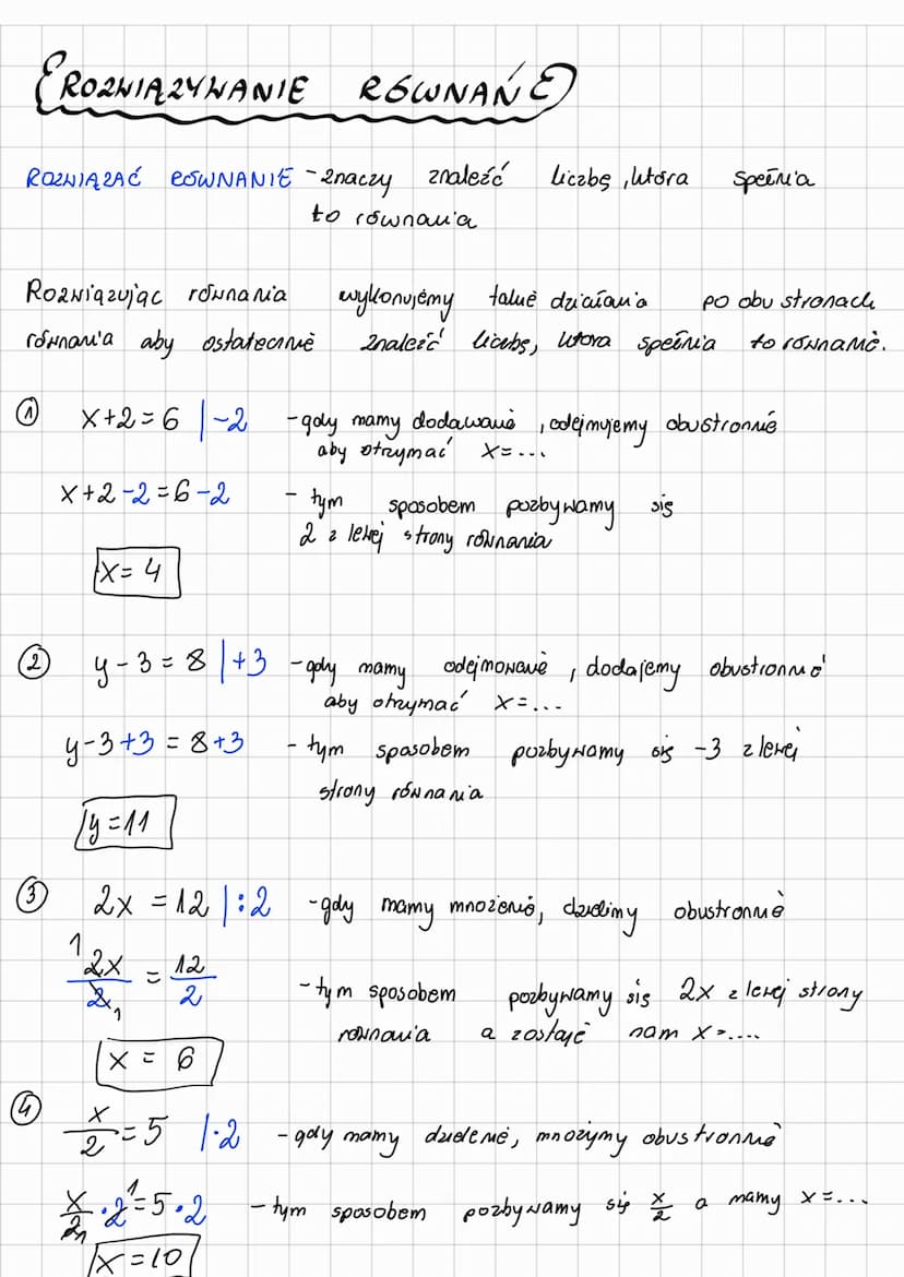ROZNIĄZYNANIE RÓWNAŃ E
ROZWIĄZAĆ RÓWNANIE -2naczy znaleźć
to równania
Rozwiązując rownania
równania aby ostatecznie
Ⓒ
(3
X+2=6 -2
G
X+2-2=6-