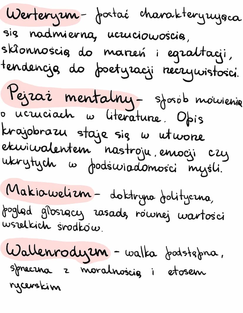 Romantyzm XVIII-XIX
Glówne poscia i idee:
Mesjanizm- wiara w to, że jednostka albo
naród ma jakąś wielką misję do spełnienia.
Hasto głoszone