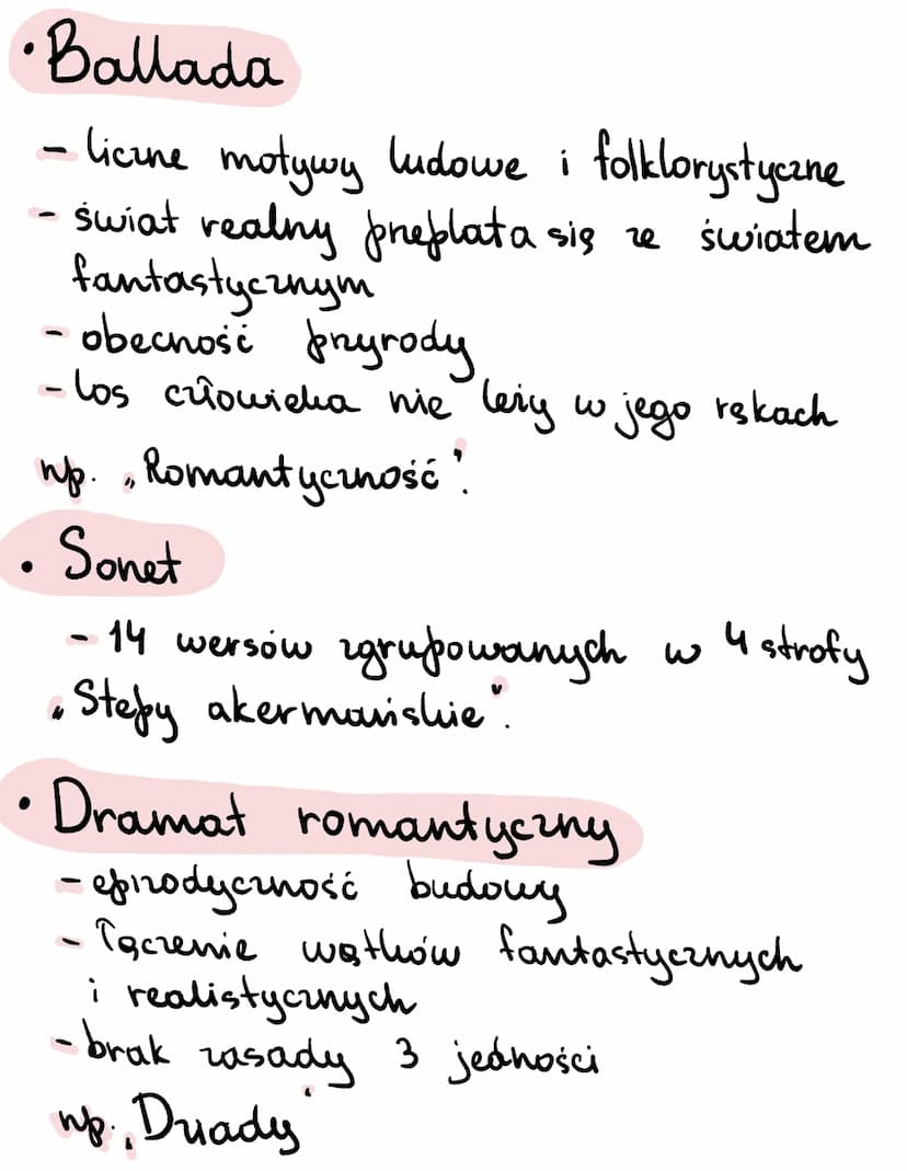 Romantyzm XVIII-XIX
Glówne poscia i idee:
Mesjanizm- wiara w to, że jednostka albo
naród ma jakąś wielką misję do spełnienia.
Hasto głoszone