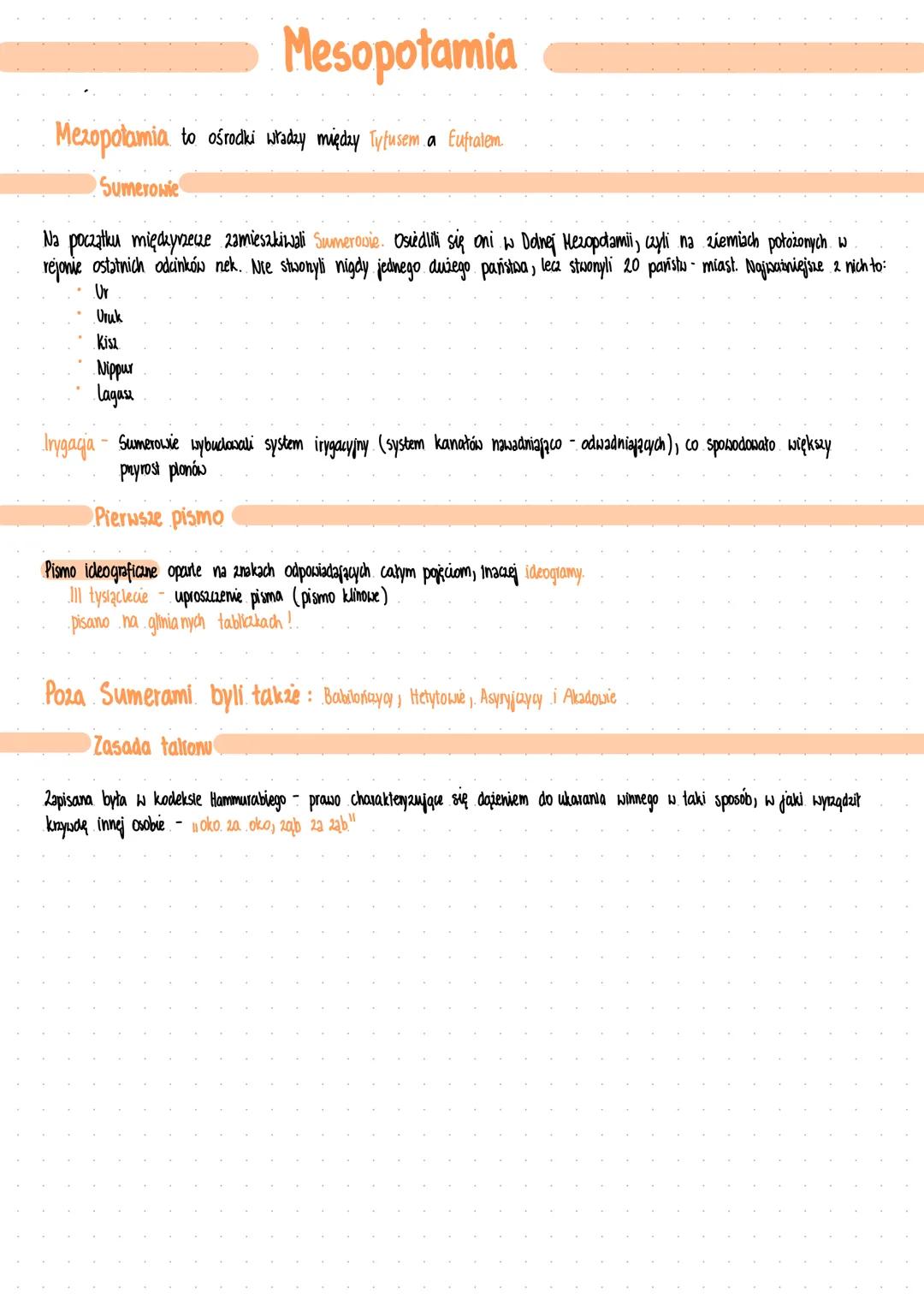 Mezopotamia: Ważne Fakty dla 1 Liceum