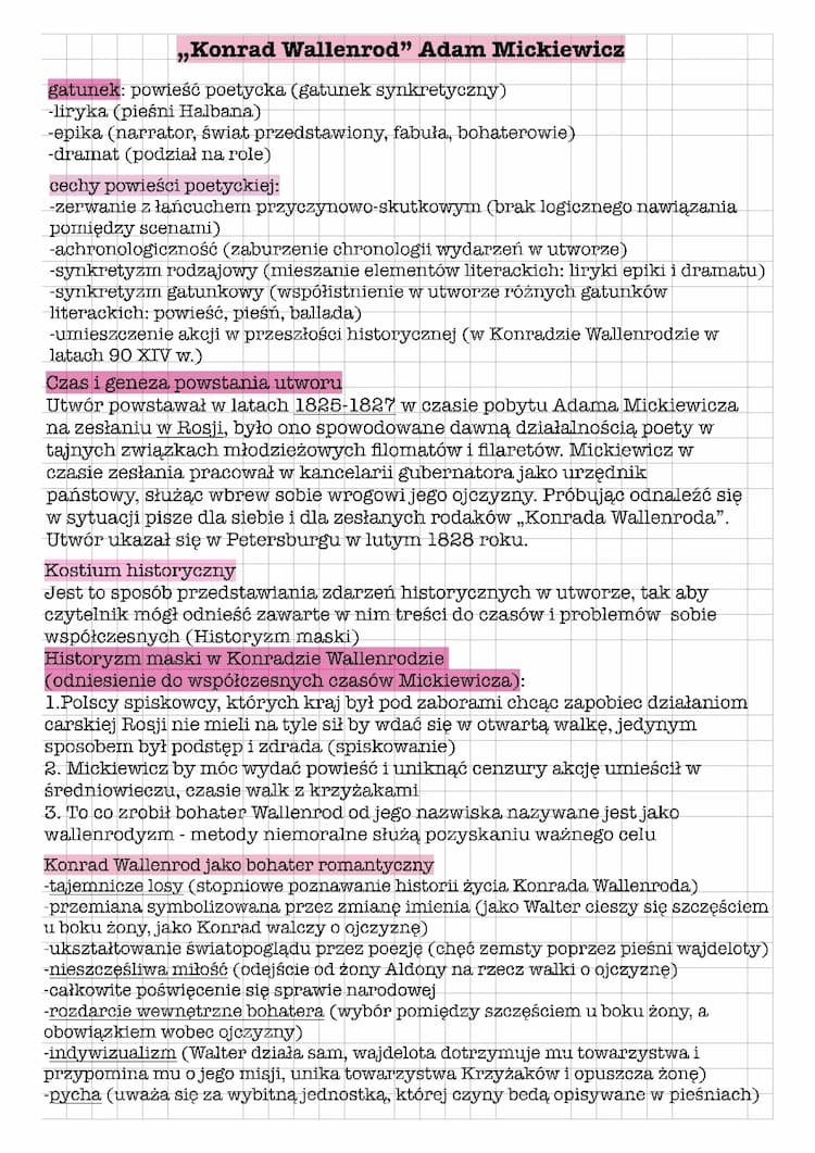 Know Konrad Wallenrod Adam Mickiewicz Notatka  thumbnail