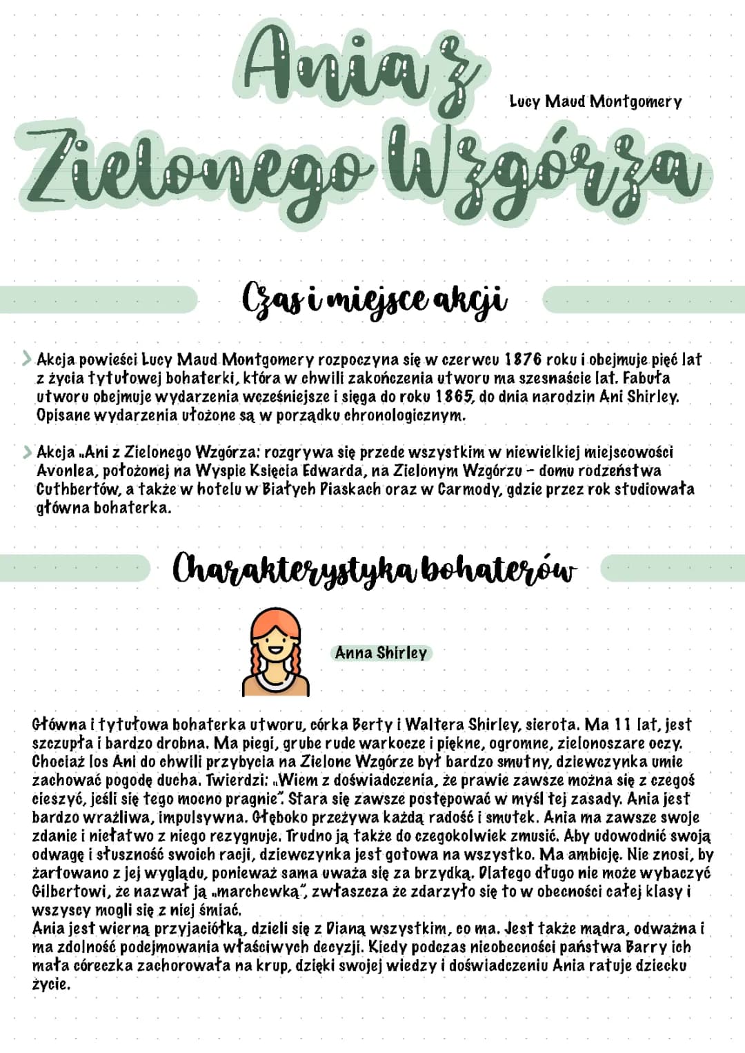 “Ania z zielonego wzgórza”