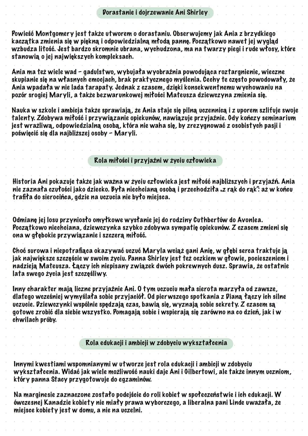 Lucy Maud Montgomery
Anias
Zielonego Wzgórza
Czas i miejsce akcji
> Akcja powieści Lucy Maud Montgomery rozpoczyna się w czerwcu 1876 roku i