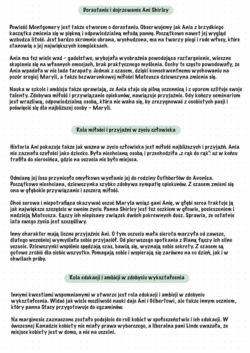 Lucy Maud Montgomery
Anias
Zielonego Wzgórza
Czas i miejsce akcji
> Akcja powieści Lucy Maud Montgomery rozpoczyna się w czerwcu 1876 roku i