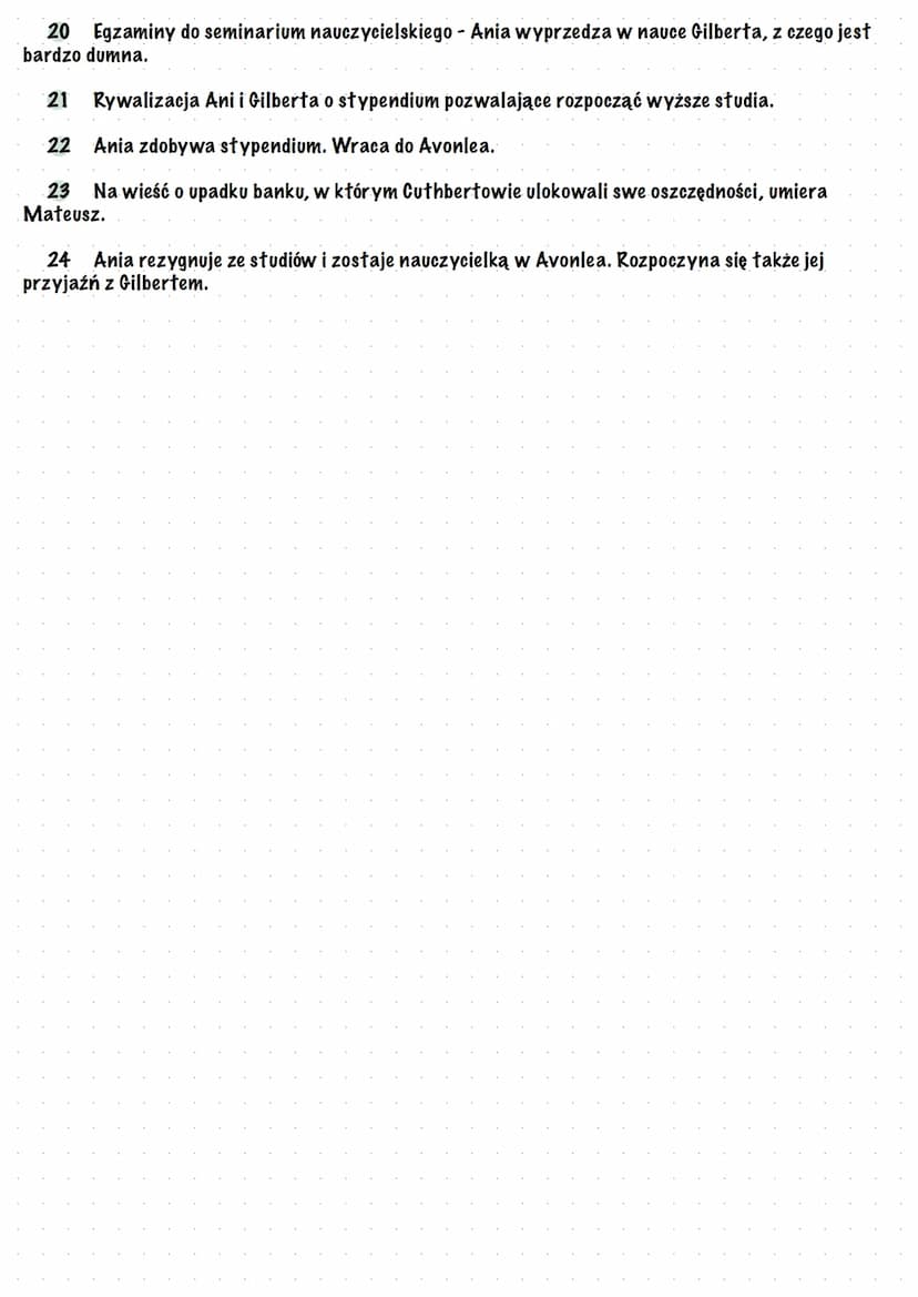 Lucy Maud Montgomery
Anias
Zielonego Wzgórza
Czas i miejsce akcji
> Akcja powieści Lucy Maud Montgomery rozpoczyna się w czerwcu 1876 roku i