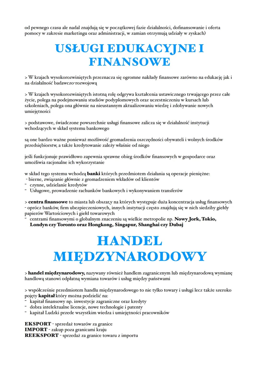 ZRÓŻNICOWANIE USŁUG
> POLSKA KLASYFIKACJA WYROBÓW I USŁUG:
> (na podst PKD) wyróżnia:
- usługi konsumpcyjne - związane z zaspokojeniem potrz