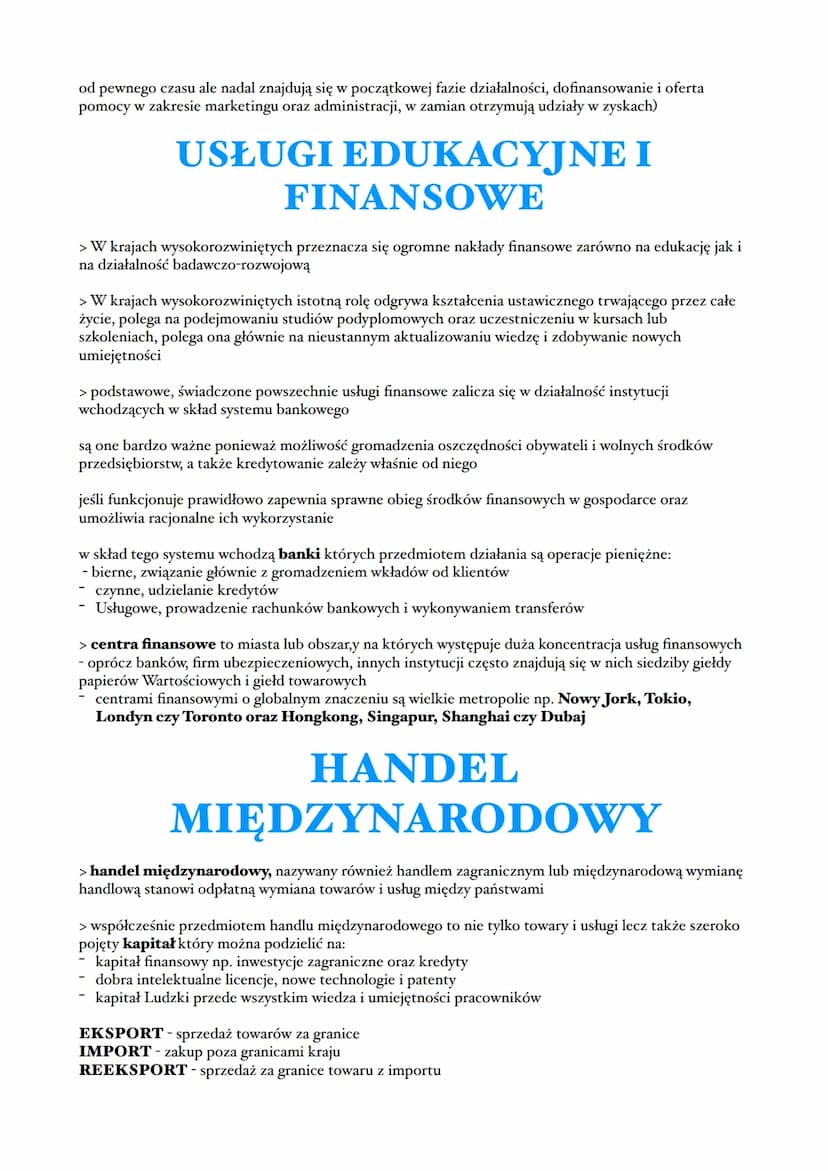ZRÓŻNICOWANIE USŁUG
> POLSKA KLASYFIKACJA WYROBÓW I USŁUG:
> (na podst PKD) wyróżnia:
- usługi konsumpcyjne - związane z zaspokojeniem potrz