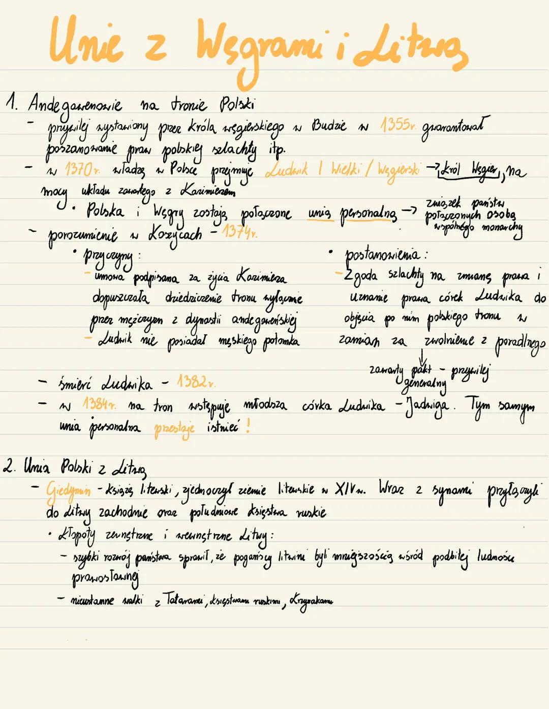 # Unie z Węgrami i ditawa

- 14 sierpnia 1385r.unia & Krenie

- pry crymy

- Polacy szukali cennego sojusznika N
walie z Kryżakami, sojusz m