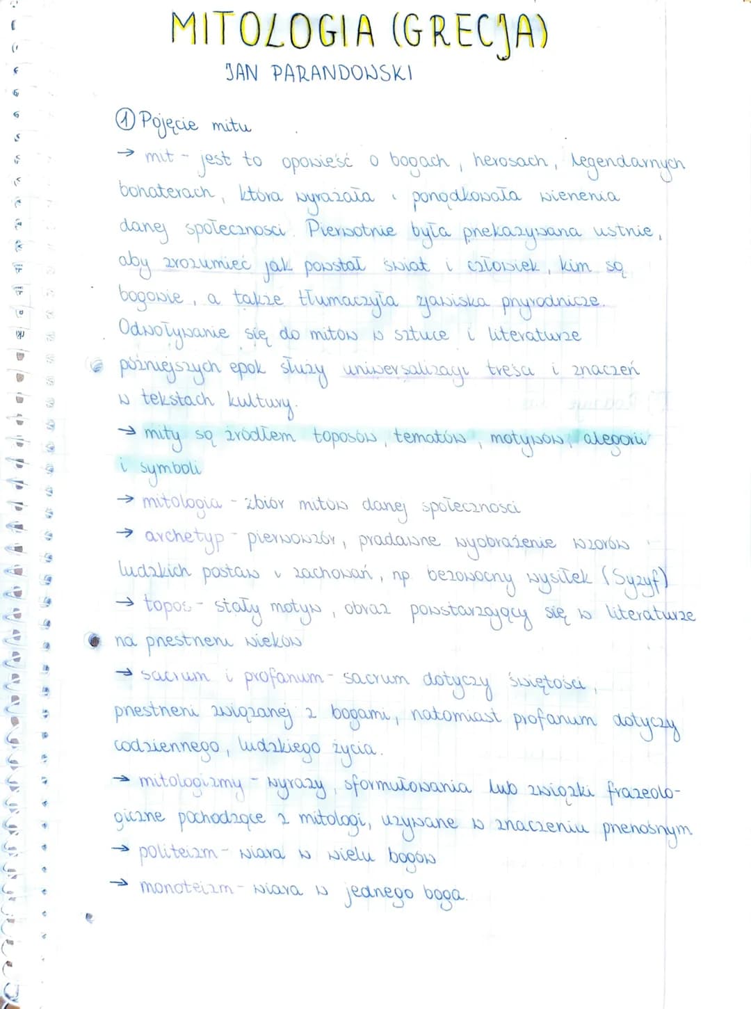 
<p>Pojęcie mitu odnosi się do opowieści o bogach, herosach i bohaterach, które wyrażają wierzenia danej społeczności. Zazwyczaj były one pr