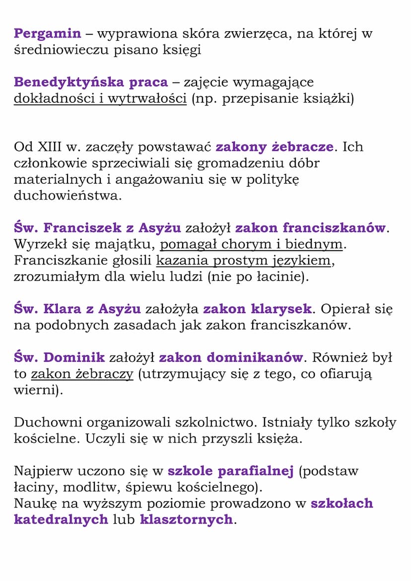 Kościół w średniowieczu
Do stanu duchownego mogli wstępować przedstawiciele
innych stanów. Kandydat na duchownego musiał:
- zdobyć wykształc
