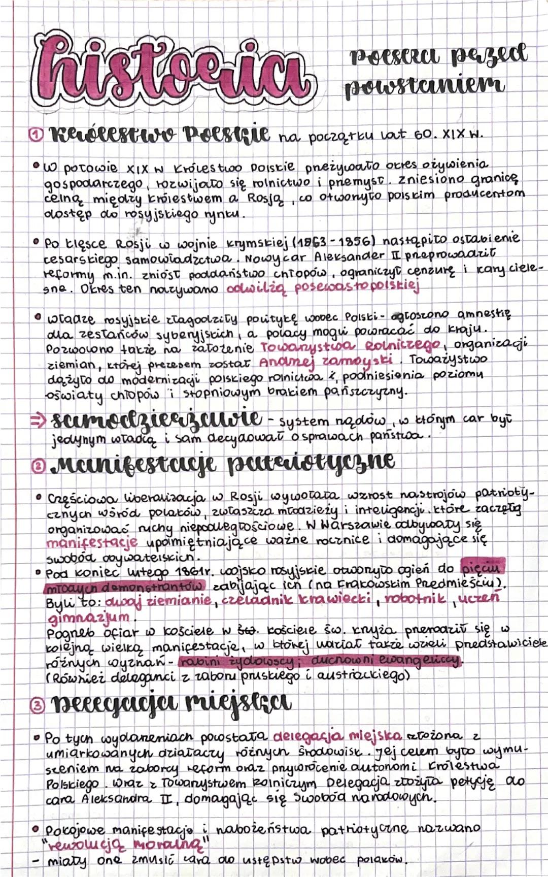 Historia Królestwa Polskiego: Sytuacja Przed Powstaniem Styczniowym