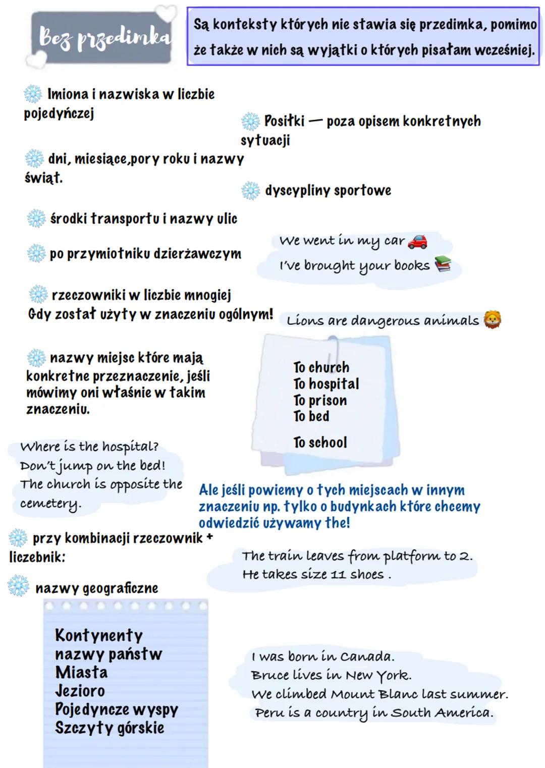 # Przedimki

A AN
Nieokreślore

A za Przedrzeczownikiem lub wyrażeniem rzeczownikowym,
zaczynającą się spółgłoski [w wymowie]

W przypadku n