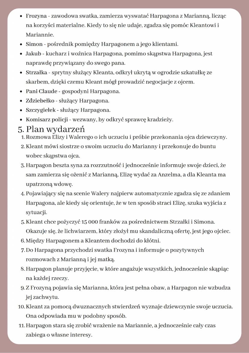 SKĄPIEC
Molière
1. Geneza
Skąpiec został napisany w XVII wieku, w okresie gdy Molière pisał na zamówienie
króla Ludwika XIV. Komedia po raz 