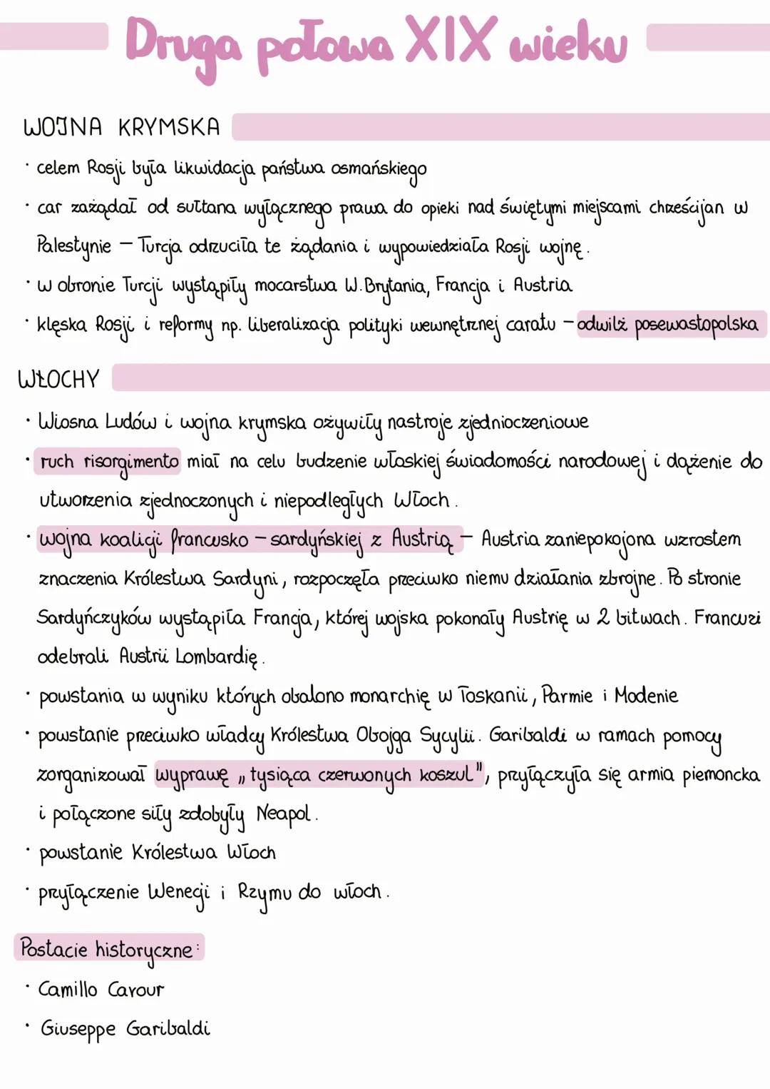 Zjednoczenie Niemiec, Włoch, Stany Zjednoczone