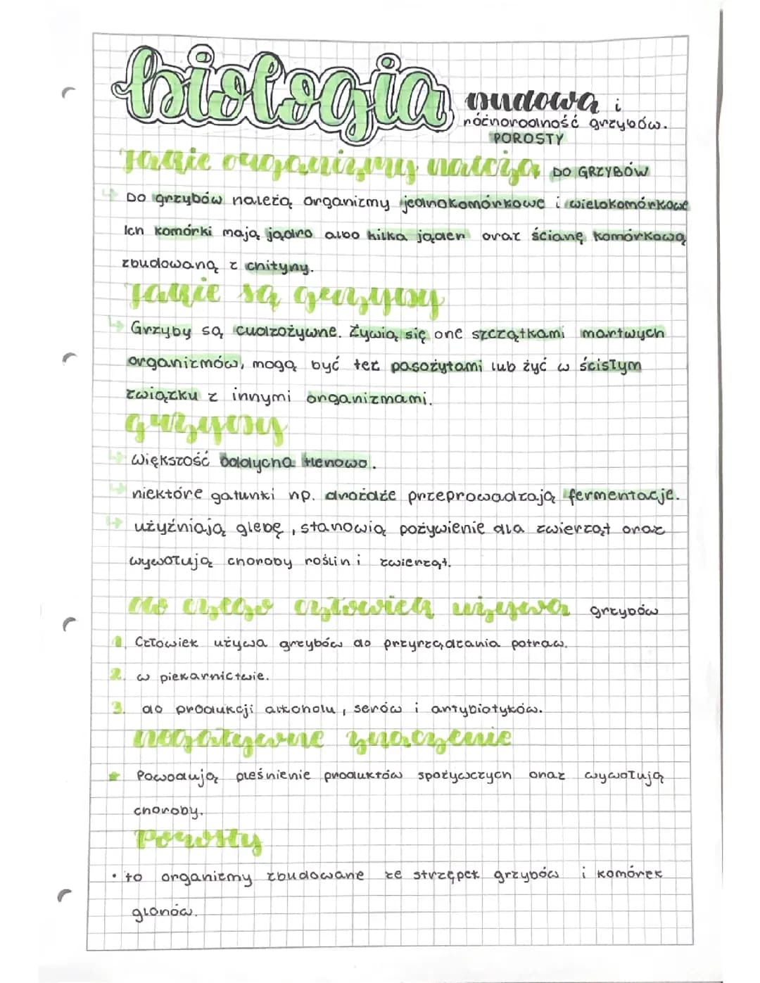 Budowa i różnorodność grzybów - porosty