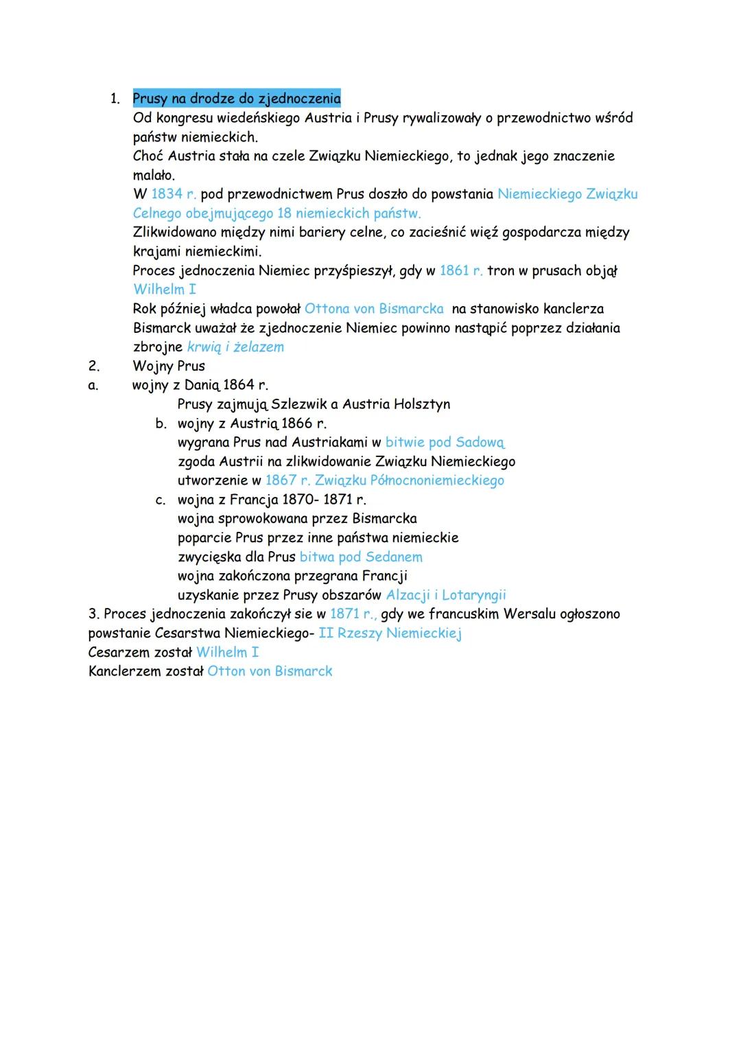 2.
3.
Zjednoczenie Włoch i Niemiec
Włochy:
1. Półwysep Apeniński był podzielony na wiele samodzielnych państw.
Największą częścią na północn