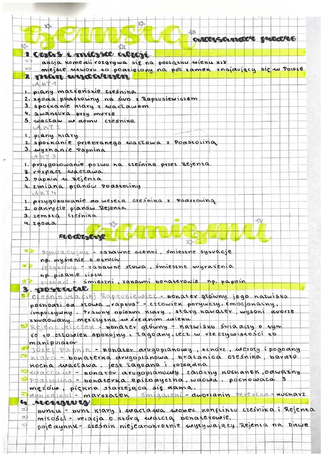 Zemsta Klasa 7 – Streszczenie i Analiza